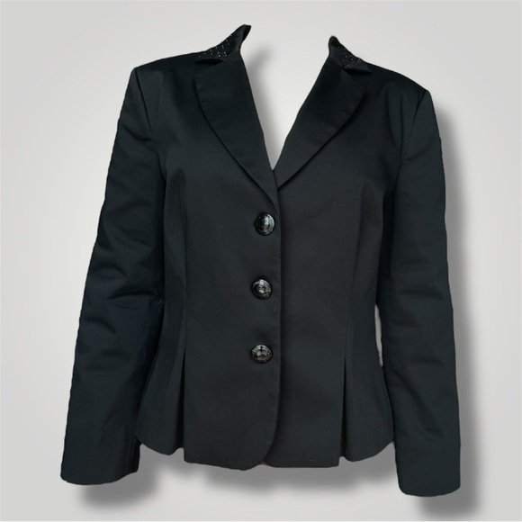 Moschino Black Women's Blazer with Embellished Collar